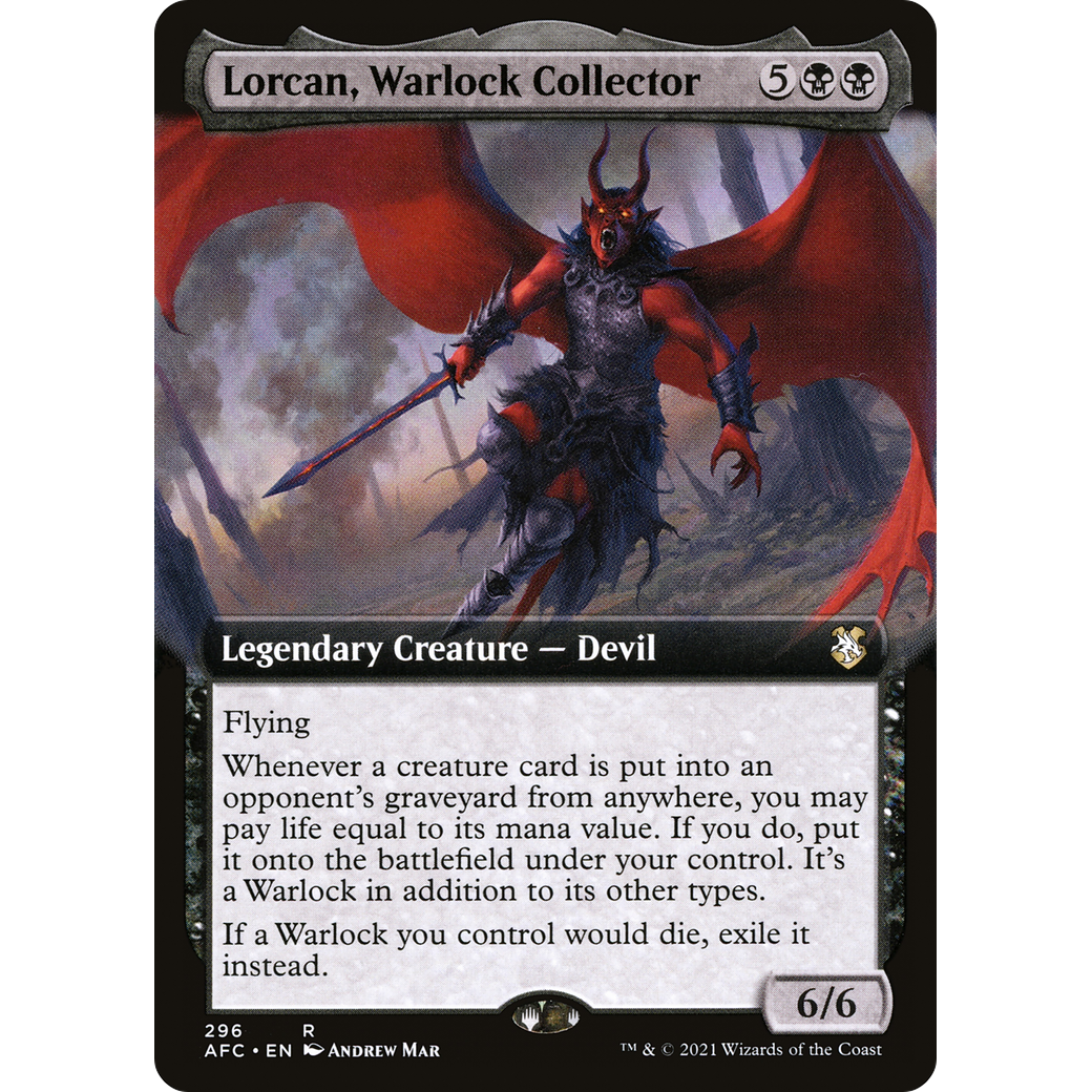 Lorcan, Warlock Collector (AFC-296) - Forgotten Realms Commander: (Extended Art)