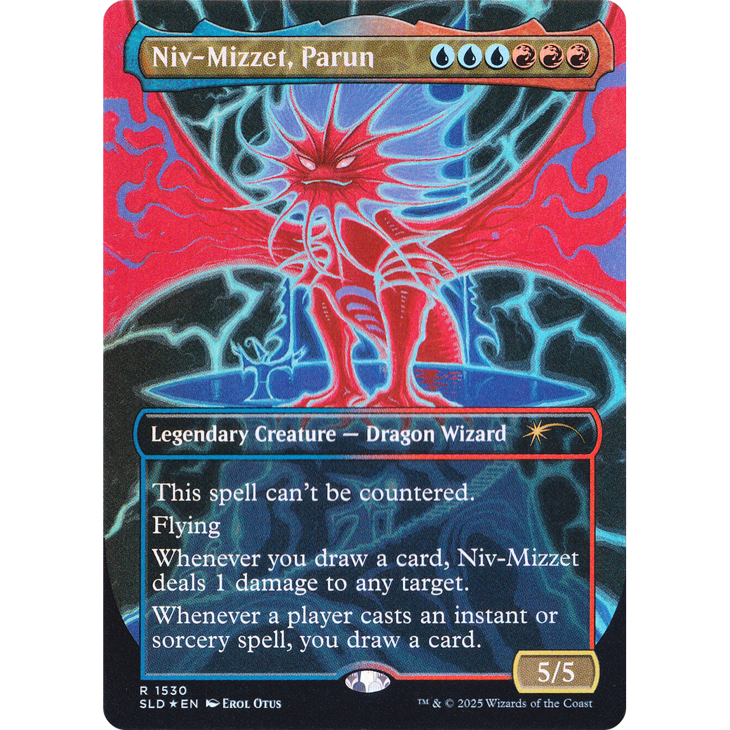 Niv-Mizzet, Parun (Rainbow Foil) (SLD-1530) - Secret Lair Drop (Borderless) Foil