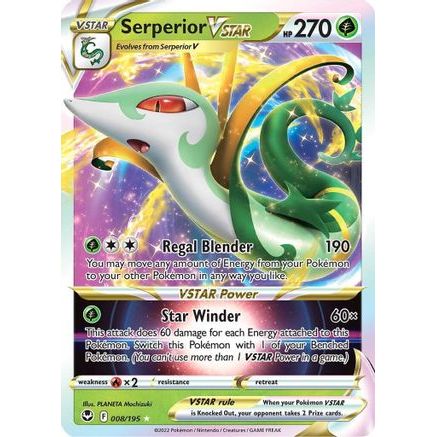 Serperior VSTAR 8/195 - SWSH12 Silver Tempest Holofoil