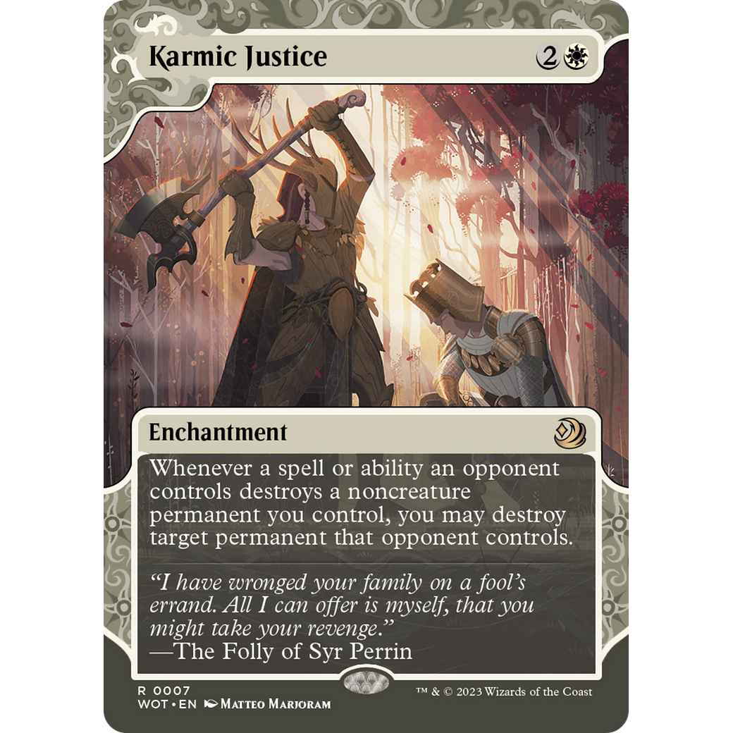 Karmic Justice (WOT-007) - Wilds of Eldraine: Enchanting Tales: (Showcase) (Borderless)