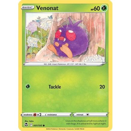 Venonat 1/195 - SWSH12 Silver Tempest Reverse Holofoil