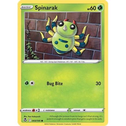 Spinarak 3/195 - SWSH12 Silver Tempest