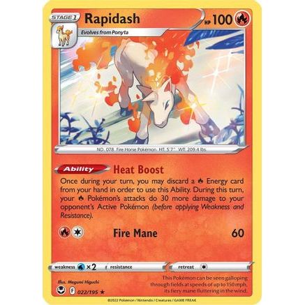 Rapidash 22/195 - SWSH12 Silver Tempest Reverse Holofoil