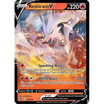 Reshiram V 24/195 - SWSH12 Silver Tempest Holofoil