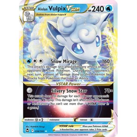 Alolan Vulpix VSTAR 34/195 - SWSH12 Silver Tempest Holofoil