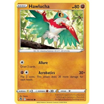 Hawlucha 98/195 - SWSH12 Silver Tempest Reverse Holofoil