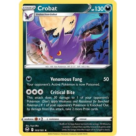 Crobat 105/195 - SWSH12 Silver Tempest Reverse Holofoil