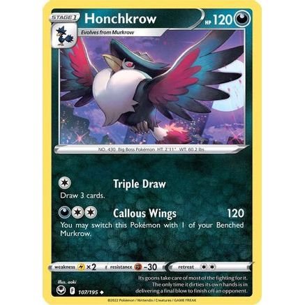 Honchkrow 107/195 - SWSH12 Silver Tempest Reverse Holofoil
