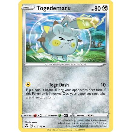 Togedemaru 127/195 - SWSH12 Silver Tempest Reverse Holofoil