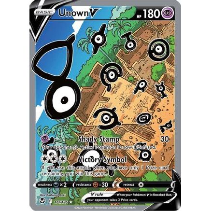 Unown V (Alternate Full Art) 177/195 - SWSH12 Silver Tempest Holofoil