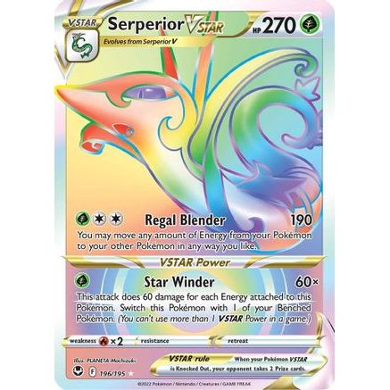 Serperior VSTAR (Secret) 196/195 - SWSH12 Silver Tempest Holofoil