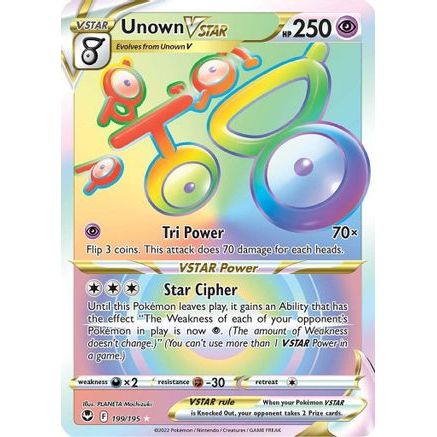 Unown VSTAR (Secret) 199/195 - SWSH12 Silver Tempest Holofoil