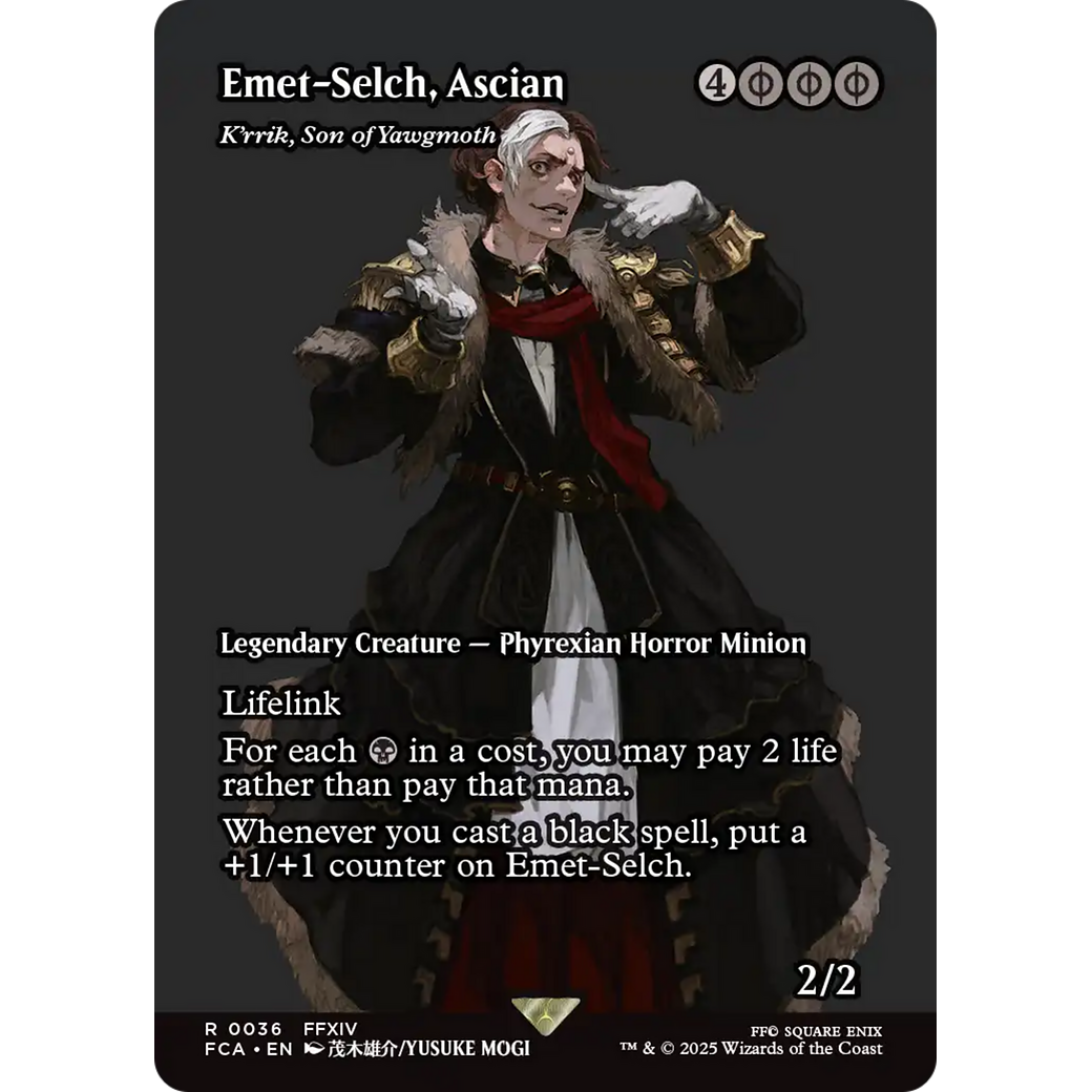 Emet-Selch, Ascian - K'rrik, Son of Yawgmoth (Showcase) (FCA-036) - FINAL FANTASY: Through the Ages / Emet-Selch, Ascian (Borderless)