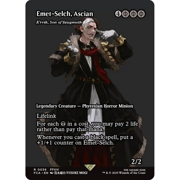 emet selch mtg card Emet-Selch, Ascian - K'rrik, Son of Yawgmoth (Showcase) (FCA-036)
