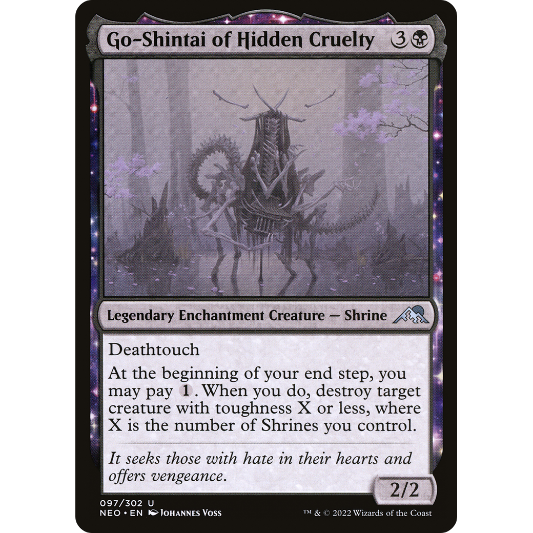 Go-Shintai of Hidden Cruelty (NEO-097) - Kamigawa: Neon Dynasty: (enchantment) Foil