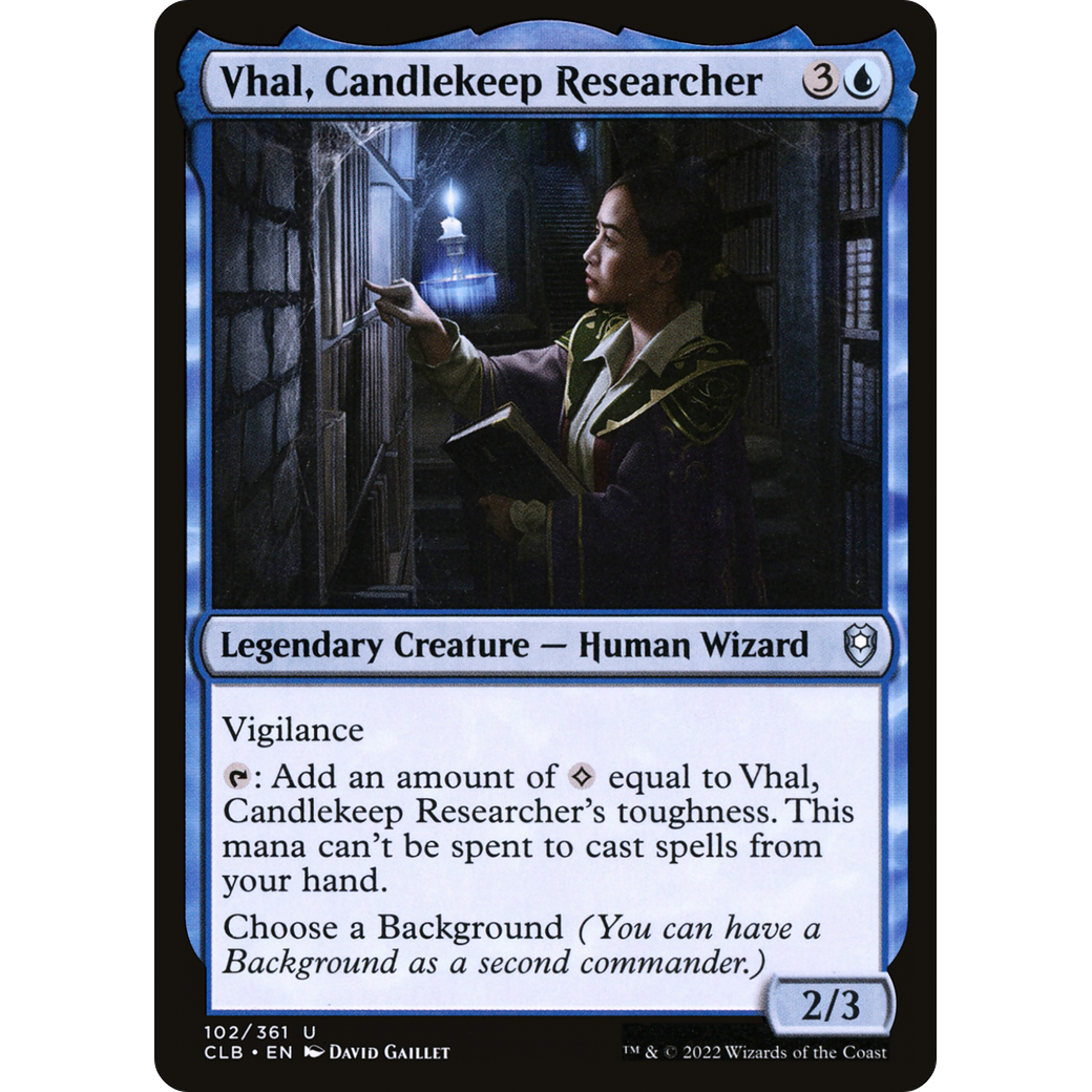 Vhal, Candlekeep Researcher (CLB-102) - Commander Legends: Battle for Baldur's Gate Foil
