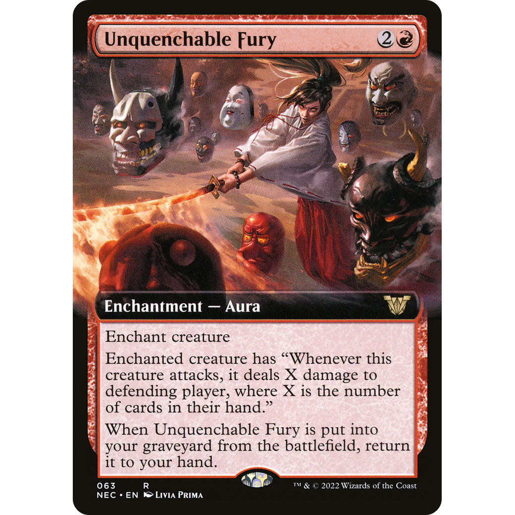 Unquenchable Fury (Extended Art) (NEC-063) - Neon Dynasty Commander: (Extended Art)