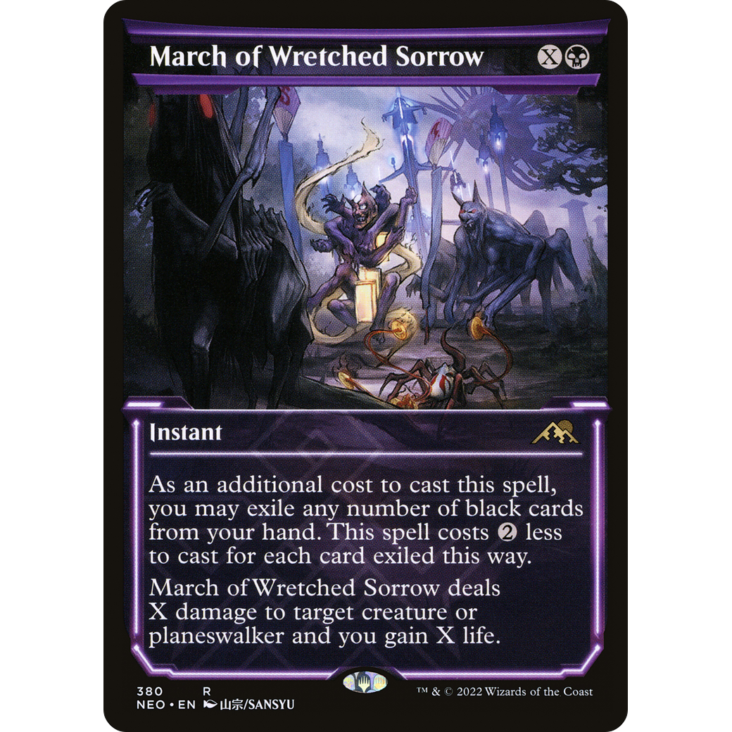 March of Wretched Sorrow (NEO-380) - Kamigawa: Neon Dynasty: (Showcase) Foil