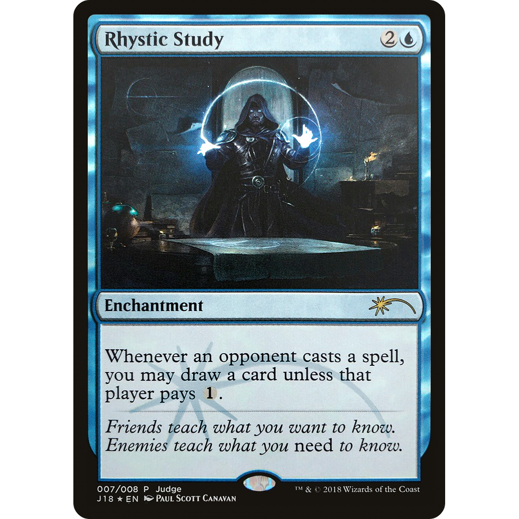 Rhystic Study (JDG-007) - Judge Gift Cards 2018 Foil