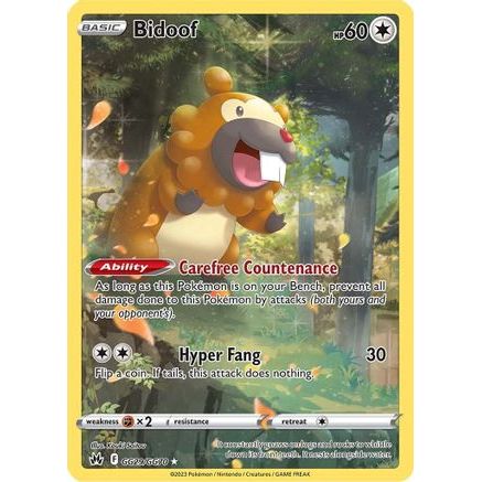 Bidoof GG29/70 - Crown Zenith Galarian Gallery Holofoil