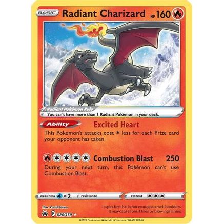 Radiant Charizard 20/159 - Crown Zenith Holofoil