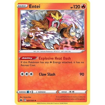 Entei 21/159 - Crown Zenith Reverse Holofoil