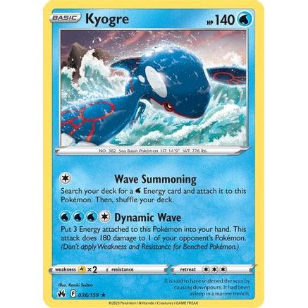 Kyogre 36/159 - Crown Zenith Reverse Holofoil