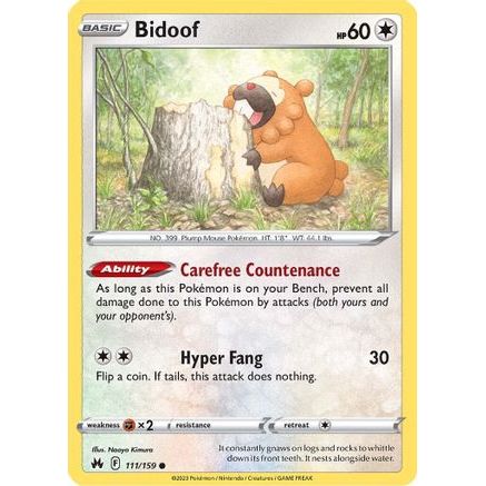 Bidoof 111/159 - Crown Zenith Reverse Holofoil