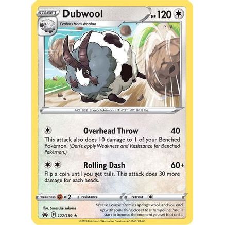Dubwool 122/159 - Crown Zenith Reverse Holofoil