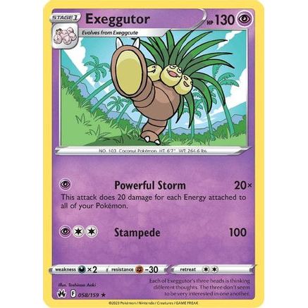 Exeggutor 58/159 - Crown Zenith Reverse Holofoil