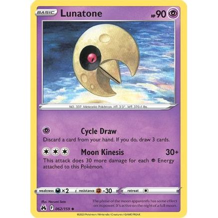 Lunatone 62/159 - Crown Zenith Reverse Holofoil