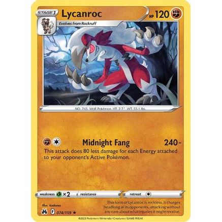 Lycanroc 74/159 - Crown Zenith Reverse Holofoil
