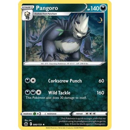 Pangoro 80/159 - Crown Zenith Reverse Holofoil