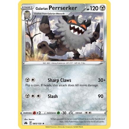 Galarian Perrserker 85/159 - Crown Zenith