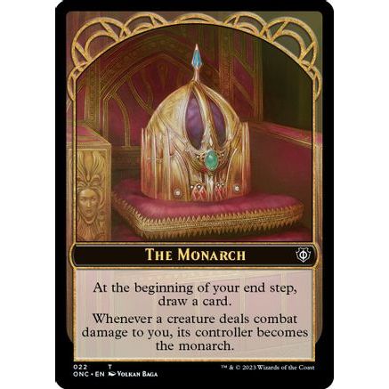 The Monarch // Golem Double-sided Token (ONC-) - Commander: Phyrexia: All Will Be One