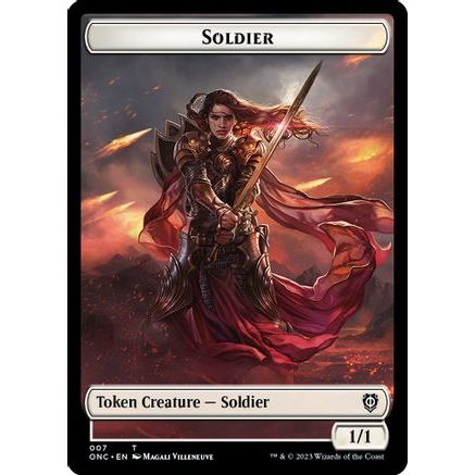 Soldier (007) // Angel (002) Double-sided Token (ONC-) - Commander: Phyrexia: All Will Be One