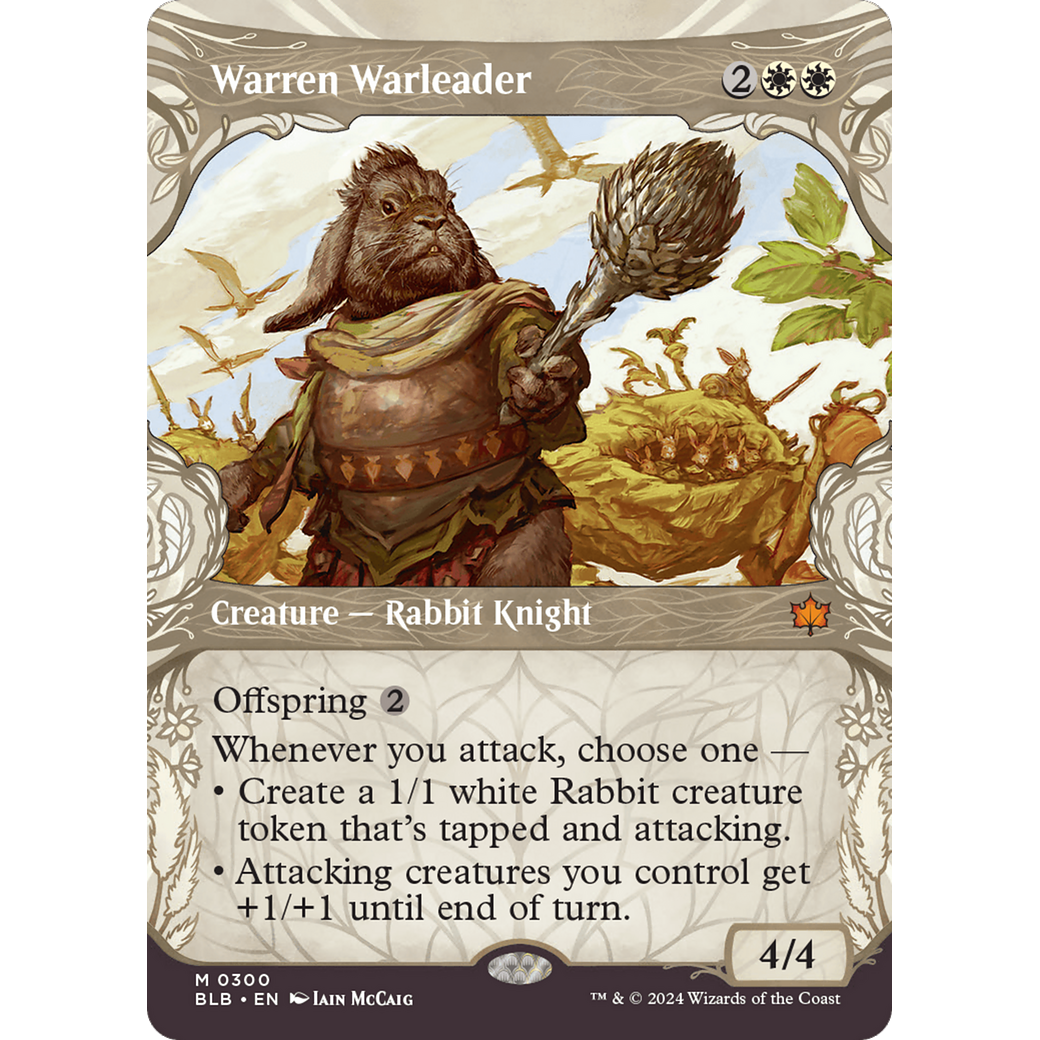 Warren Warleader (BLB-300) - Bloomburrow: (Showcase) (Borderless) Foil