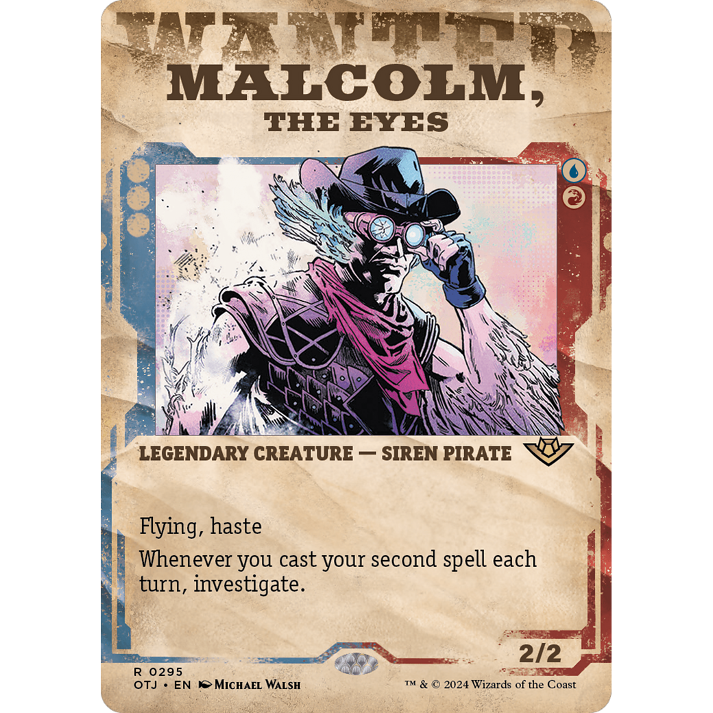 Malcolm, the Eyes (OTJ-295) - Outlaws of Thunder Junction: (Showcase) (Borderless) Foil