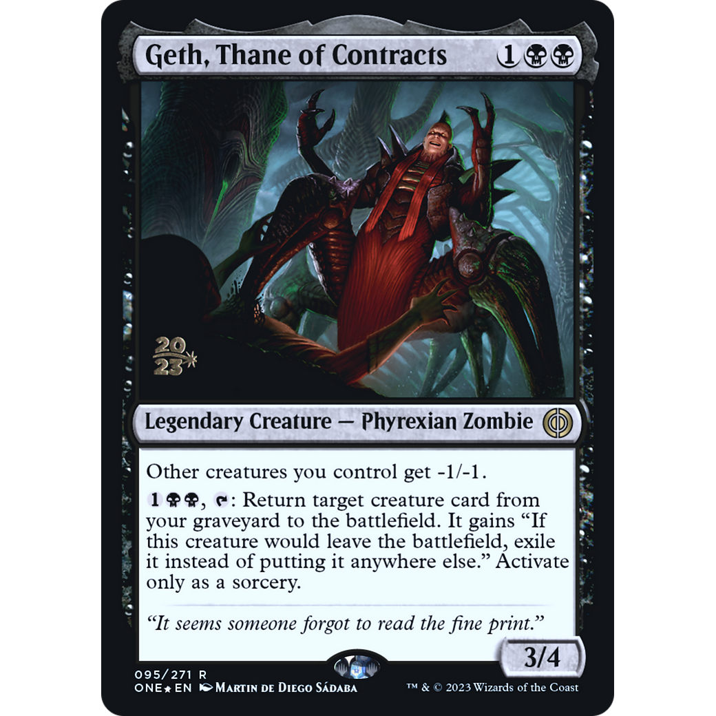 Geth, Thane of Contracts (PRE-95S) - Phyrexia: All Will Be One Promos Foil
