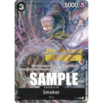 Smoker (Pre-Release) [Winner] (P-025) - One Piece Promotion Cards Foil