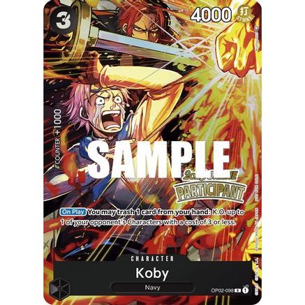 Koby (Online Regional 2023) [Participant] (OP02-098) - One Piece Promotion Cards Foil