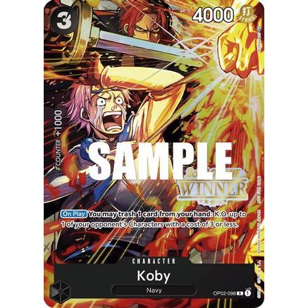Koby (Online Regional 2023) [Winner] (OP02-098) - One Piece Promotion Cards
