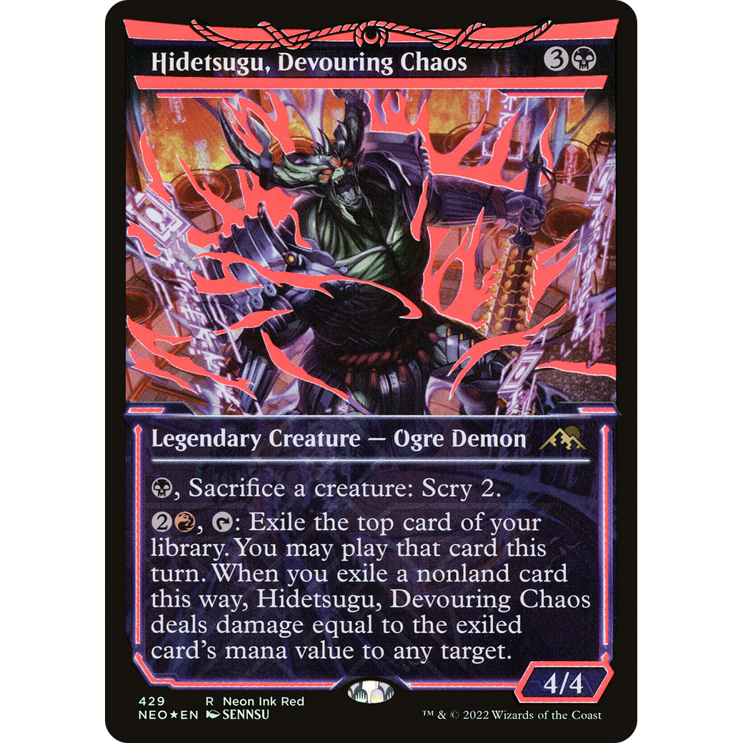 Hidetsugu, Devouring Chaos (NEO-429) - Kamigawa: Neon Dynasty: (Showcase) Foil