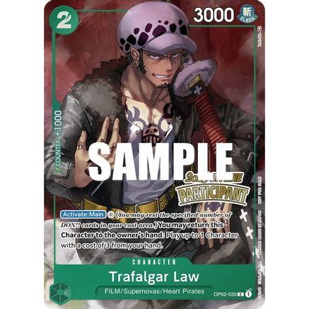 Trafalgar Law (Offline Regional 2023) [Participant] (OP02-035) - One Piece Promotion Cards Foil