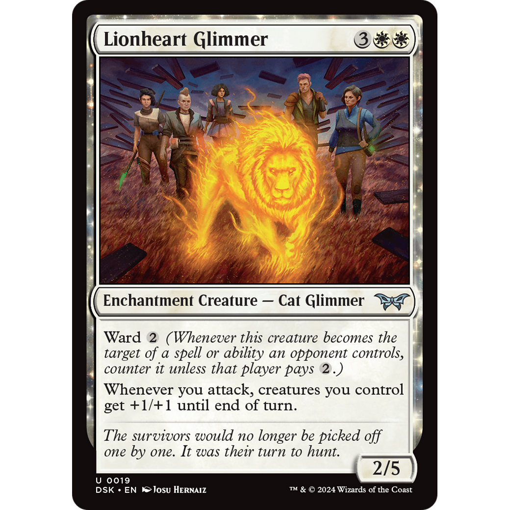 Lionheart Glimmer (DSK-019) - Duskmourn: House of Horror: (enchantment) Foil