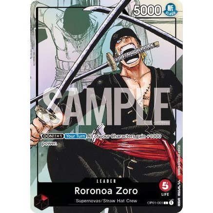 Roronoa Zoro - OP01-001 (Alternate Art) (OP01-001) - One Piece Promotion Cards Foil