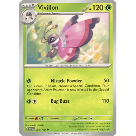 Vivillon 10 - SV01 Scarlet & Violet Base Set Reverse Holofoil