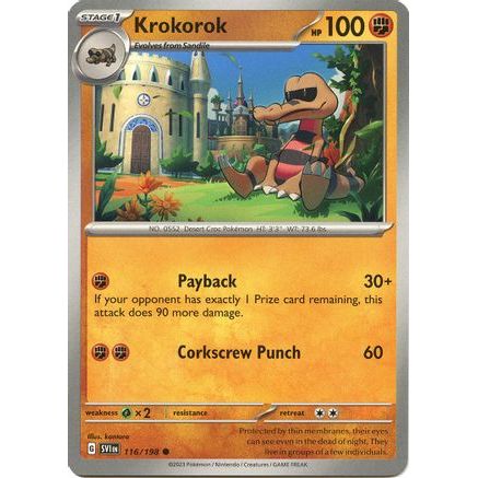 Krokorok 116 - SV01 Scarlet & Violet Base Set Reverse Holofoil