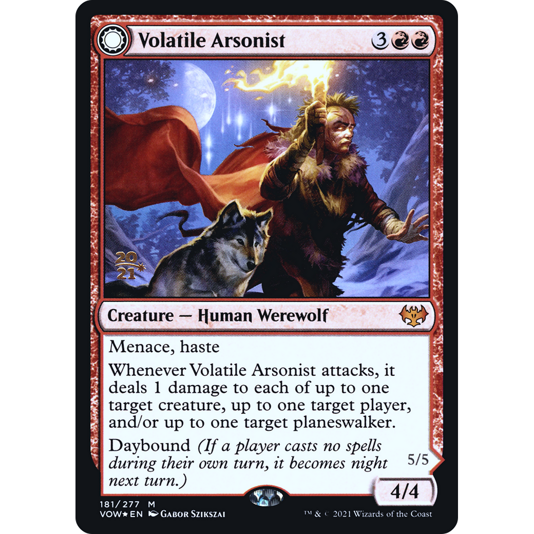 Volatile Arsonist (PRE-181) - Innistrad: Crimson Vow Promos: (Double Faced Transform) Foil