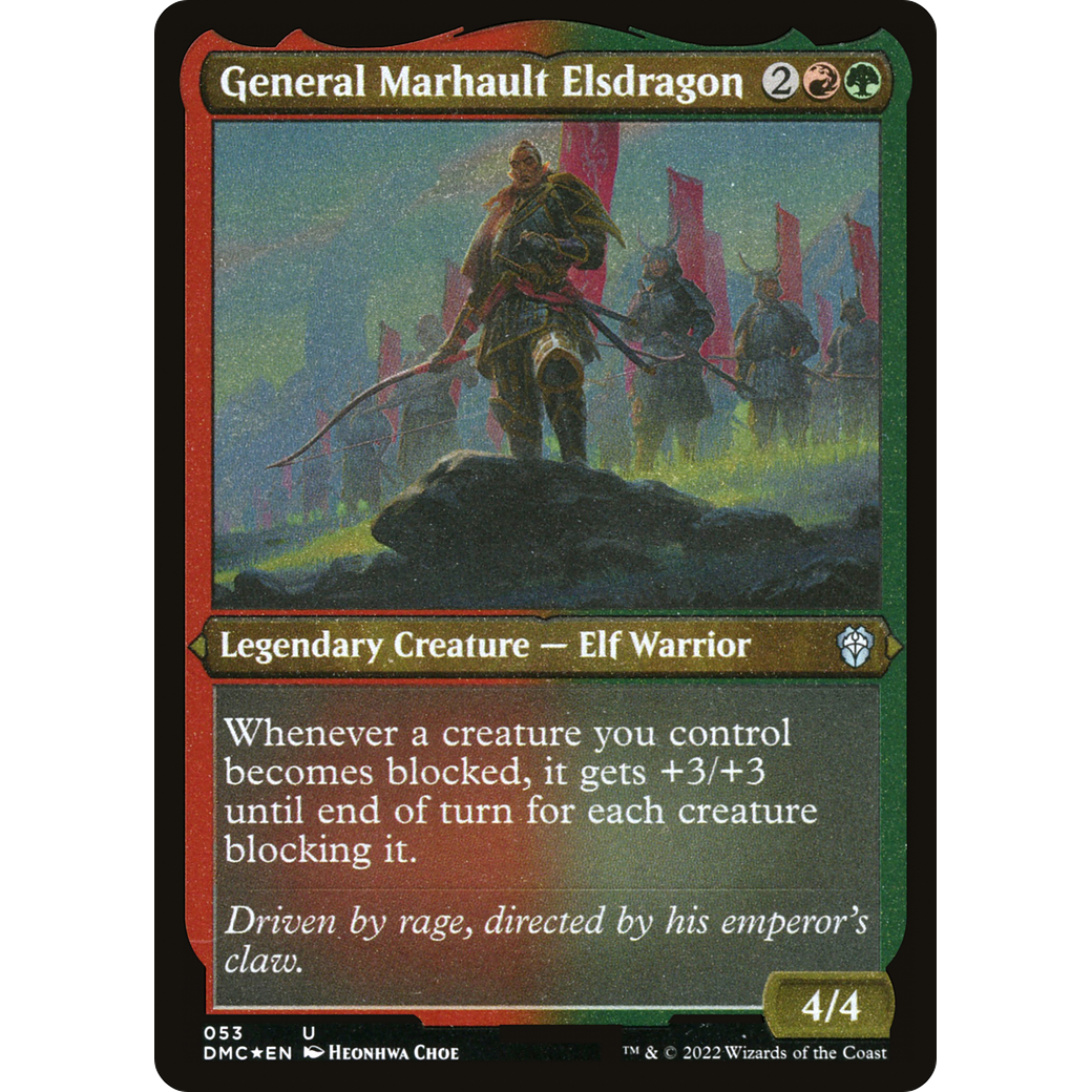 General Marhault Elsdragon (DMC-053) - Dominaria United Commander Etched Foil